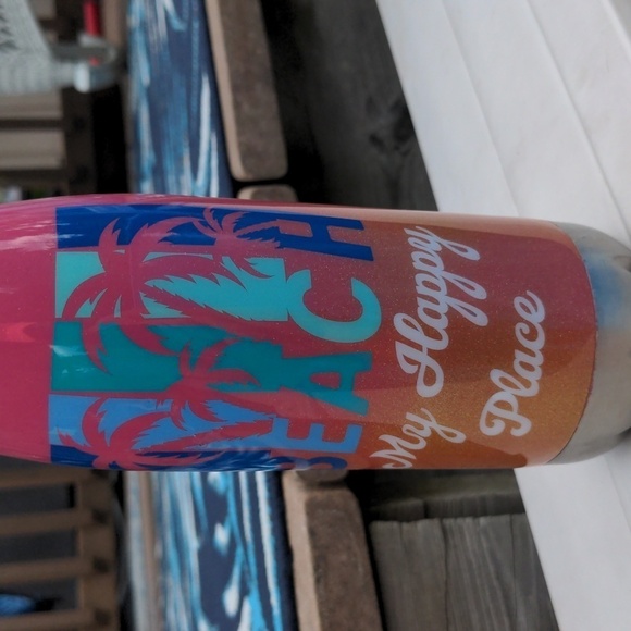 EPOXY Tropical Beach WATER BOTTLE 🏝 Handmade Epoxy Resin MY happy PLACE - Picture 5 of 11